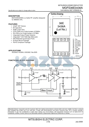 MGFS36E3436A datasheet - 3.4-3.6GHz HBT HYBRID IC