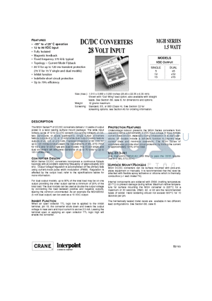 MGH2805DZ/ES datasheet - DC/DC CONVERTERS 28 VOLT INPUT