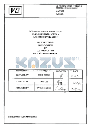 MGLS128128-HT-HV-LED04 datasheet - SPECIFICATION OF LCD MODULE TYPE