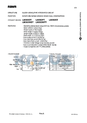 LM393WPT datasheet - SILICON MONNOLITHIC INTEGRATED CIRCUIT