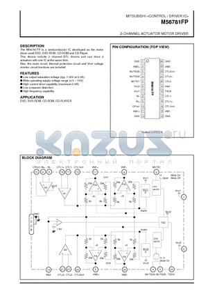 M56781FP datasheet - 2-CHANNEL ACTUATOR MOTOR DRIVER