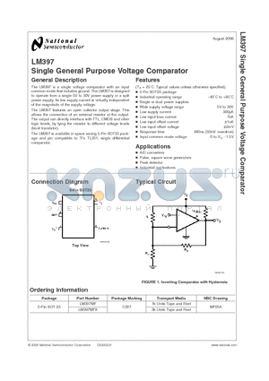 LM397MFX datasheet - Single General Purpose Voltage Comparator