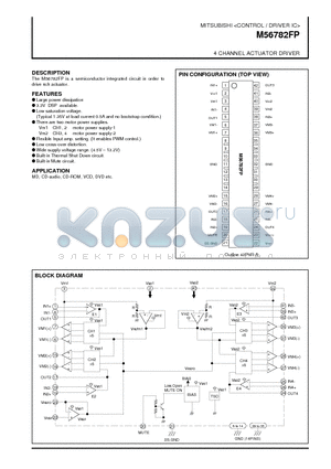 M56782FP datasheet - 4 CHANNEL ACTUATOR DRIVER