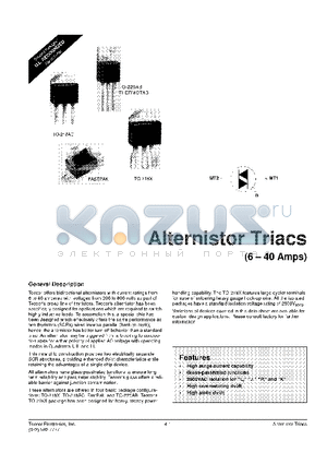 Q2025K6 datasheet - Alternistor Triacs