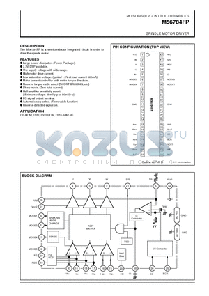 M56784FP datasheet - SPINDLE MOTOR DRIVER