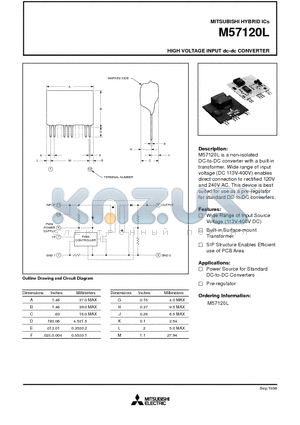 M57120L datasheet - HIGH VOLTAGE INPUT dc-dc CONVERTER