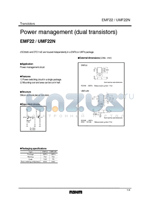 EMF22 datasheet - Power management (dual transistors)