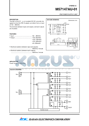 M57147AU-01 datasheet - IPM POWER SUPPLY UNIT