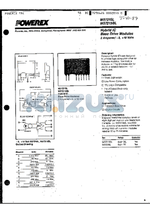 M57215L datasheet - Hybrid IC Base Drive Modules (2 Amperes/-3, 10 Volts)