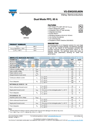 EMG050J60N datasheet - Dual Mode PFC, 60 A