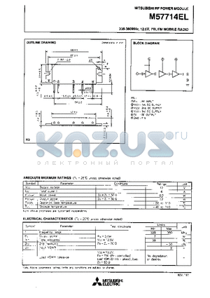 M57714EL datasheet - 335-360MHz 12.5V,7W,FM MOBILE RADIO