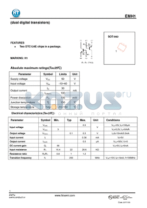 EMH1 datasheet - (dual digital transistors)