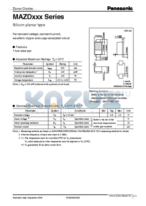 MAZD047 datasheet - Silicon planar type