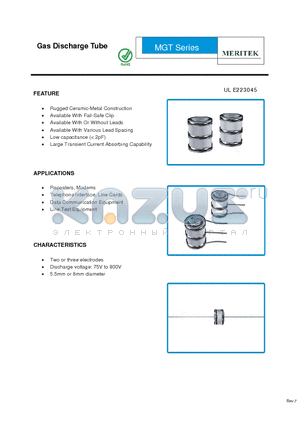 MGT-DL075M-CAM datasheet - Gas Discharge Tube