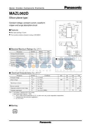 MAZL062D datasheet - Silicon planer type