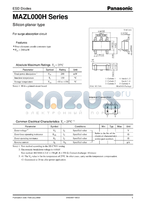 MAZL062H datasheet - Silicon planar type