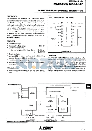 M58480P datasheet - 30-FUNCTION REMOTE-CONTROL TRANSMITTERS