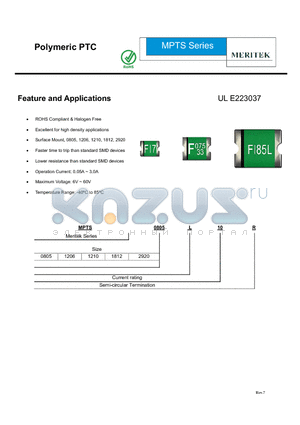 MPTS1206L020R datasheet - Polymeric PTC