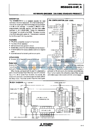 M58609-04S datasheet - KEYBOARD ENCODER ( JIS CODE STANDARD PRODUCT )