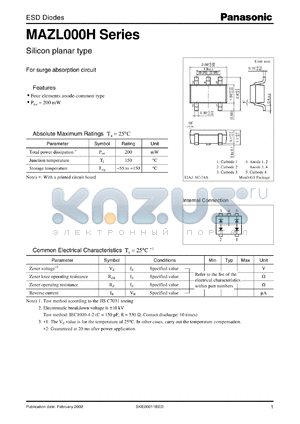 MAZL120H datasheet - Silicon planar type