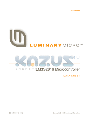 LM3S2016-IQC20-B0T datasheet - Microcontroller