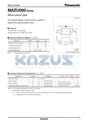MAZU270-L datasheet - Silicon planar type