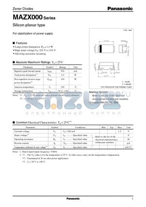 MAZX240 datasheet - Silicon planar type