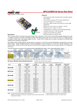 MPU150-4530 datasheet - Power Factor Correction (PFC) with a low-profile package
