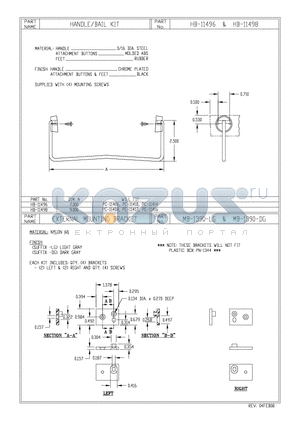 MB-1390-DG datasheet - HANDLE/BAIL KIT, EXTERNAL MOUNTING BRACKET