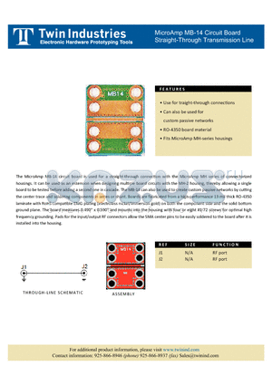 MB-14 datasheet - MicroAmp MB-14 Circuit Board