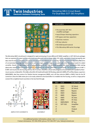 MB-5 datasheet - MicroAmp MB-5 Circuit Board