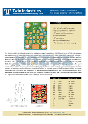 MB-6 datasheet - MicroAmp MB-6 Circuit Board