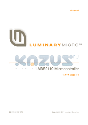 LM3S2110-IRN20-A1T datasheet - Microcontroller
