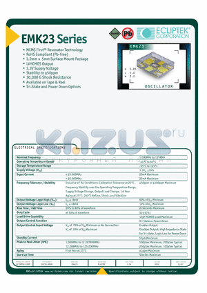 EMK23G2J-50.000M datasheet - OSCILLATOR