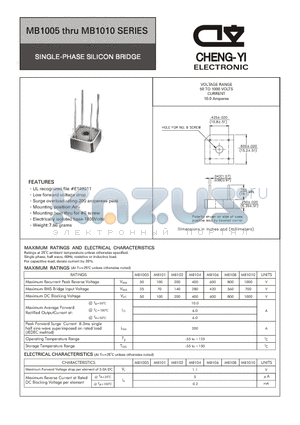 MB104 datasheet - SINGLE-PHASE SILICON BRIDGE