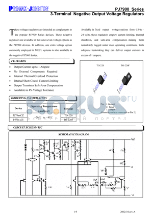 PJ7905CI datasheet - 3-Terminal Negative Output Voltage Regulators