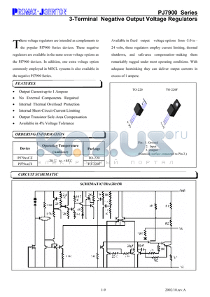 PJ7905CZ datasheet - 3-Terminal Negative Output Voltage Regulators