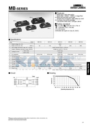 MB1206 datasheet - Band wide:150kHz ~ 30MHz, 2 stage filter