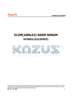 HY5DS113222FMP-28 datasheet - 512M(16Mx32) GDDR SDRAM