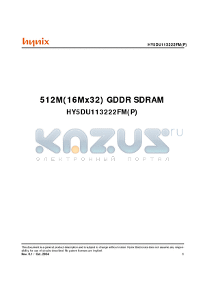 HY5DU113222FM-36 datasheet - 512M(16Mx32) GDDR SDRAM