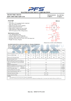 MB1505_1 datasheet - High forward surge current capability