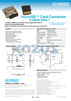 PJS008-2000-1 datasheet - microSD Card Connector