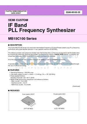 MB15C100PV1 datasheet - IF Band PLL Frequency Synthesizer