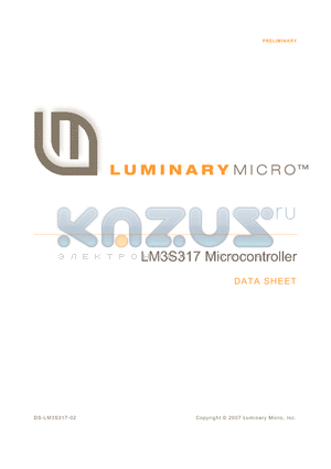 LM3S317-IRN20-A2T datasheet - Microcontroller