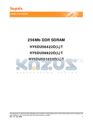 HY5DU561622DLT datasheet - 256Mb DDR SDRAM