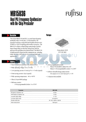 MB15U36PFV datasheet - Dual PLL Frequency Synthesizer with On-Chip Prescaler