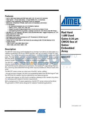 MH1RT_07 datasheet - Rad Hard 1.6M Used Gates 0.35 lm CMOS Sea of Gates/ Embedded Array