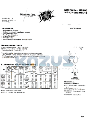 MB200 datasheet - RECTIFIERS