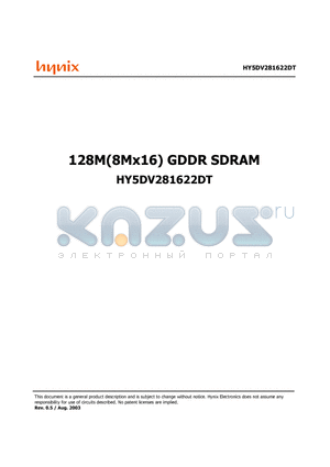 HY5DV281622DT-36 datasheet - 128M(8Mx16) GDDR SDRAM