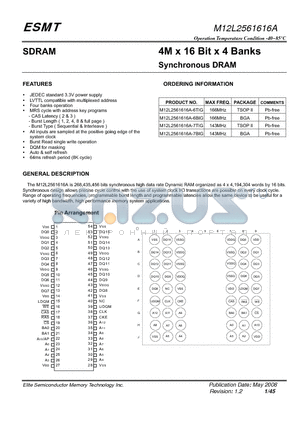 M12L2561616A-6BIG datasheet - 4M x 16 Bit x 4 Banks Synchronous DRAM